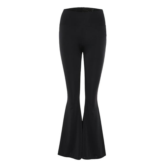 Black Workout Leggings Women's Casual High Waist Wide Leg Long Palazzo Bell Bottom Yoga Pants Casual Pants Women