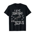 thumbnail image 1 of Black Worship Vocalist T-Shirt with Microphone Design for Church Singers, 1 of 5