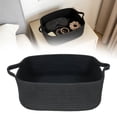 thumbnail image 1 of Black Woven Rectangular Storage Basket A – Miyuadkai Rope Basket with Handles for Baby Showers, Storage Baskets for Nursery & Pet Toy Organizer, Spring Home Organization, 1 of 9
