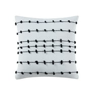 Black Woven Stripe Decorative Pillow Cover, Mainstays, 18" x 18", 1 Piece