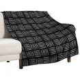 thumbnail image 1 of Black Woven Texture Print Flannel Blanket Lightweight Blanket for Couch Sofa Bed, Super Soft Cozy Print Warm Blanket, 1 of 7