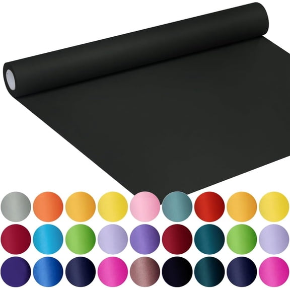 Black Wrapping Paper 17.8" x 760" (63') Kraft Craft Paper Roll for Gift Bulletin Board Bouquet Flower Kids Art Packing Parcel Table Covering 80GSM 55LB (Black, 17.8" x 63')