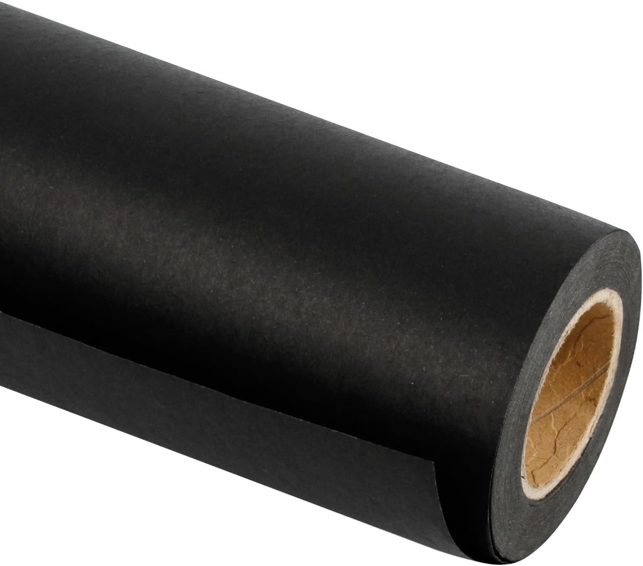 Black Wrapping Paper Roll for Women Men Boys Girls Kids - Solid Black Kraft Gift Wrap Paper for Wedding Birthday Christmas - 1 Roll, 17.7inch x 32.8feet