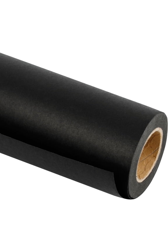 Black Wrapping Paper Roll for Women Men Boys Girls Kids - Solid Black Kraft Gift Wrap Paper for Wedding Birthday Christmas - 17.5inch x 28feet