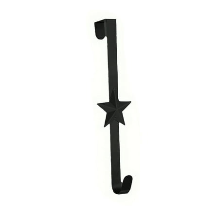 Black Wreath Hanger For Door, Metal Star Hook For Christmas Decor, Holds Up To 10Lbs, Gold Silver, 38X5Cm