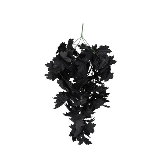Black Wreaths for Front Door, Gothic Teardrop Swag Artificial Maple Leaves for Indoor Outdoor Farmhouse Home Wall Window Wedding Halloween Decorations
