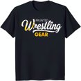 Black Wrestling TShirt with Bold Graphic Design for Fans