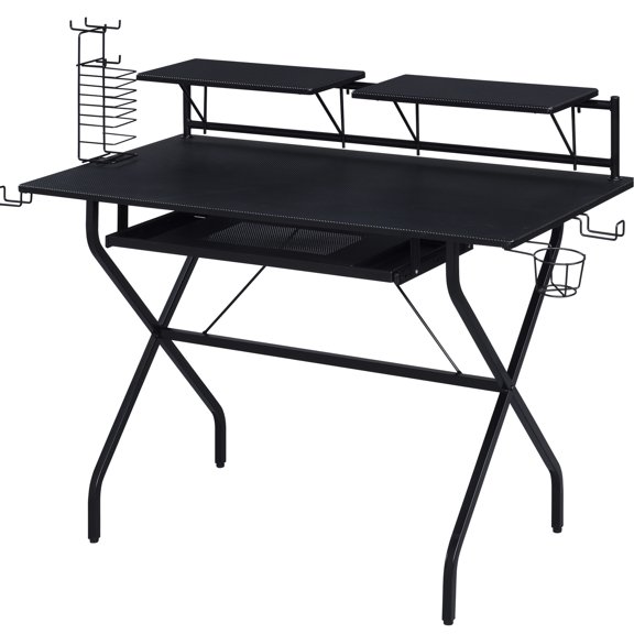 Black Writing Desk - Sturdy Frame Design - Home Office Use - Long - Lasting Performance