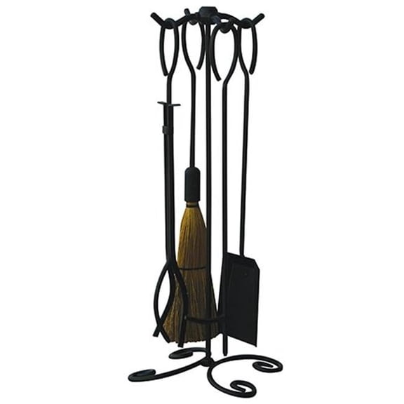 Black Wrought Iron 5-Piece FireSet