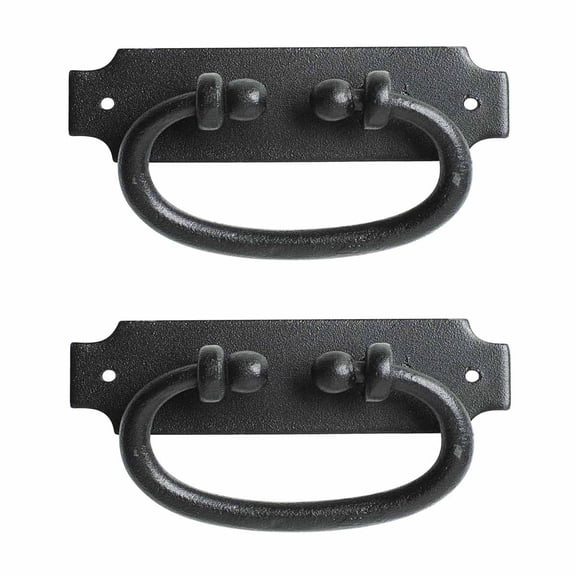 Black Wrought Iron Cabinet Pulls Antique Hepplewhite Handles 5.25" W Drop Style Ring Drawer Pulls Rust Resistant Renovators Supply