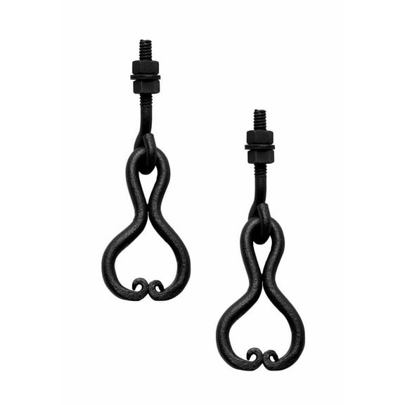 Black Wrought Iron Cabinet Ring Pulls 2.75" W Unique Decorative Hanging Ring Swing Handles forDrawer Doors Rust Resistant Dresser Pulls w/Hardware Renovators Supply Pack of 2
