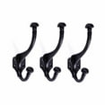 thumbnail image 1 of Black Wrought Iron Double Coat Hat Hook Set of 3, 1 of 11