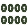 thumbnail image 1 of Black Wrought Iron Keyhole Cover Escutcheon Plate 1.75 In. x 1.13 In. Small Decorative Dresser Cabinet Door Key Hole Plate Lock Cover with Hardware Renovators Supply Manufacturing Pack of 8, 1 of 7