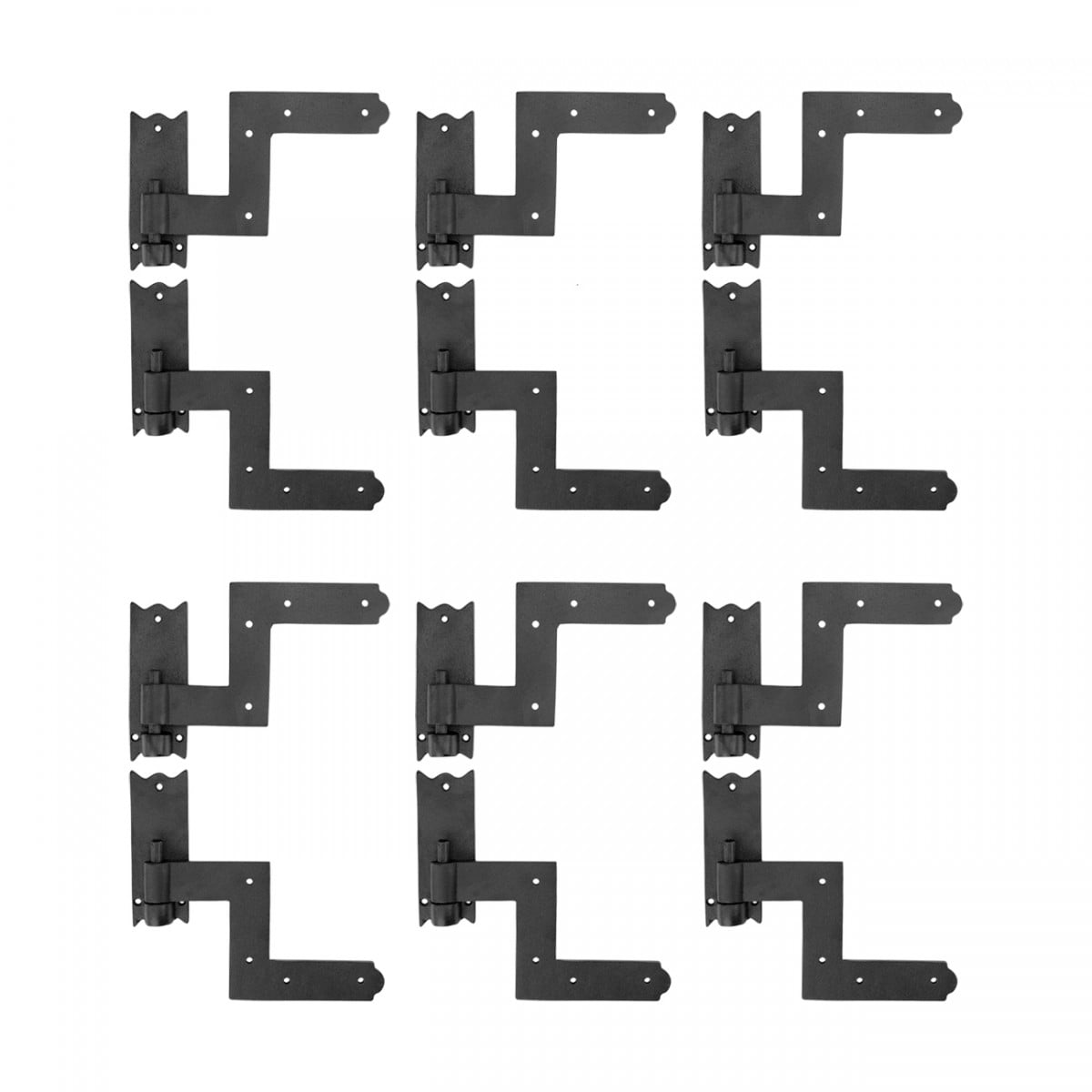 Black Wrought Iron Shutter Lift Off Pintle Hinges 6 1/2" L Colonial Pin Reversible Hinges