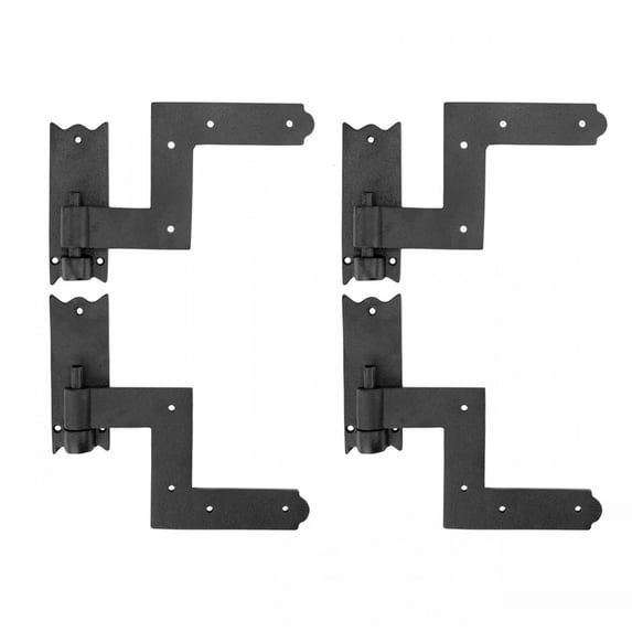 Black Wrought Iron Shutter Lift Off Pintle Hinges 6 1/2" L Colonial Pin Reversible Hinges forDoors, Window and Shutters w/Hardware Sold As Pair Pack of 2 Renovators Supply