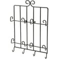Black Wrought Iron Wall Mounted 4 Cup and 4 Saucer Display Hanr, 15.75