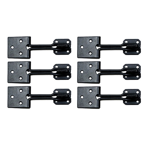 Black Wrought Iron Wire Hasp Lock 3" x 1" Rust Resistant Antique Wire Style Hasp Latches Safety Padlock Clasps for Cabinets, Chests or Doors w/Screws | Renovators Supply Pack of 6