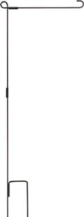 Black Wrought Iron Yard Garden Flag Banner Stand Pole Hanger 3 Piece