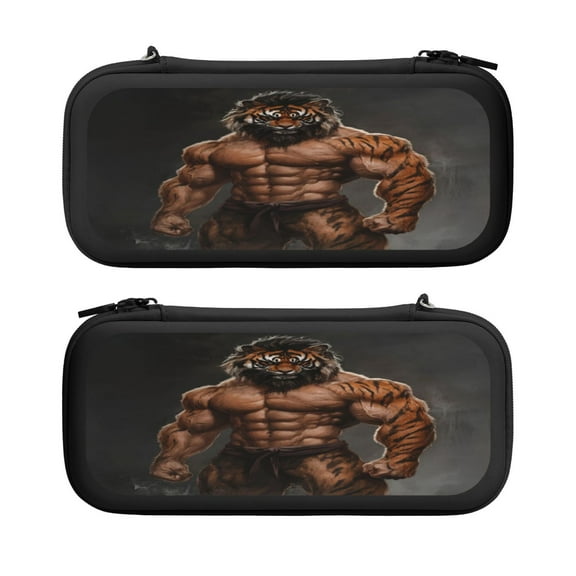 Black Wukong (1), Carrying Case For Nintendo Switch & OLED Version, Eva Lightweight Shockproof Protective Pouch Case for Game Console & Accessories with 10 Game Card Slot & Wristband, Black