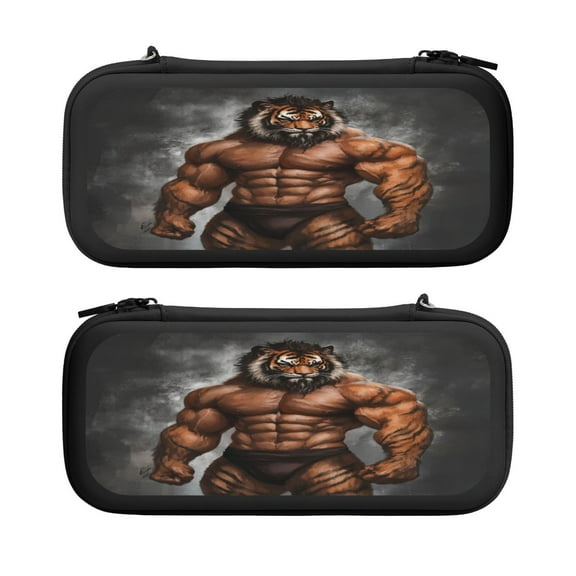 Black Wukong (4), Carrying Case For Nintendo Switch & OLED Version, Eva Lightweight Shockproof Protective Pouch Case for Game Console & Accessories with 10 Game Card Slot & Wristband, Black