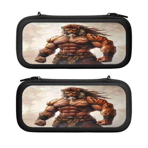 Black Wukong (5), Carrying Case For Nintendo Switch & OLED Version, Eva Lightweight Shockproof Protective Pouch Case for Game Console & Accessories with 10 Game Card Slot & Wristband, Black