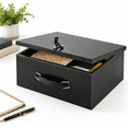 Black X Large Fire Safe Document Box with Key Lock for Secure Storage ...