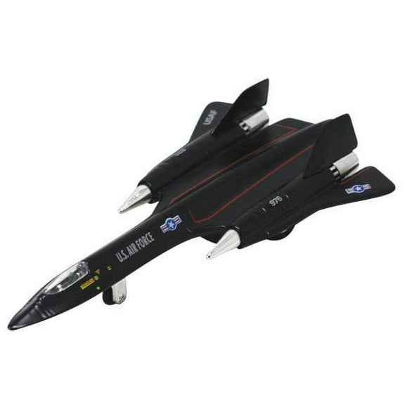 Black X-Planes Air Force SR-71A Blackbird Die Cast Jet Plane Toy with Pull Back Action, Large 8 inch Pullback By Kinsmart