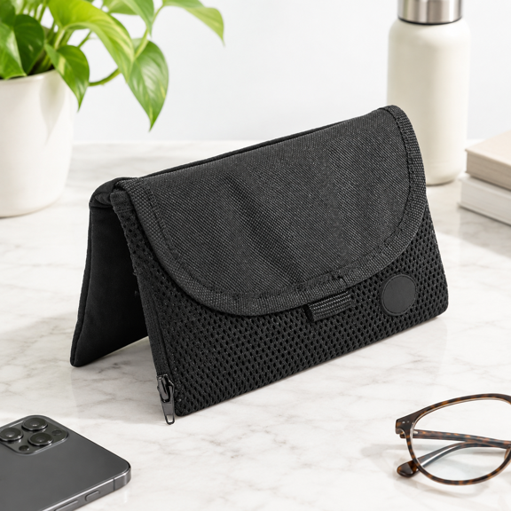 Black XL (6.8 in x 4 in) Beltless Magnetic Fanny Pack Waistband Pouch