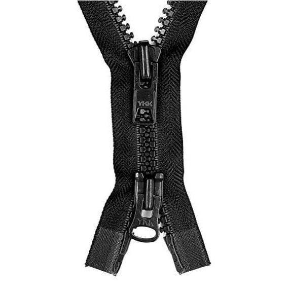 Black YKK #10 30" Two-Way Separating Molded Plastic Jacket Zipper