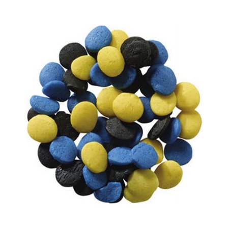 Black, Yellow, & Blue Congratulation Edible Sprinkle - 8 oz - Includes 12 Thank You Reflective Stickers.