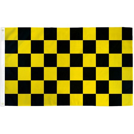 Black & Yellow Checkered Flag 3x5 Racing Flag White & Yellow Finish Line 100D