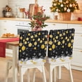 thumbnail image 1 of Black Yellow Christmas Balls Chair Covers Set of 1 Xmas Snowflake Chair Back Covers Stretch Removable Washable Slipcovers Protector for Dining Room Kitchen Party Decor, 1 of 5