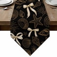 Black Yellow Coastal Table Runner Linen Burlap Table Runner 60 Inches ...