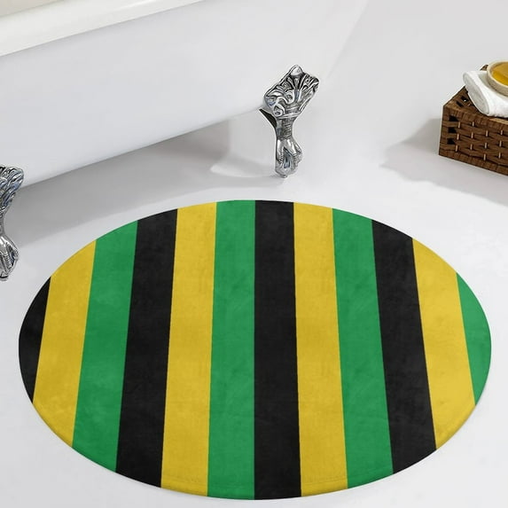 Black Yellow Green Stripes Round Carpet Circle Rug Outdoor Patio Area Rug Washable Large Area Rugs Hallway Room Decor Fitness Mats