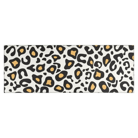 Black and Yellow Of Leopard Print Kitchen Rug Mat,Kitchen Runner Rugs Non Skid Washable,Decorative Kitchen Floor Mats for Kitchen,Sink,Laundry,17"X47"