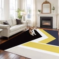thumbnail image 1 of Black Yellow Lines Large Area Rugs 5x8 ft Geometric Abstract Black Yellow Blue Texture Washable Rug Non Slip Indoor Carpet Absorbent Floor Mat for Living Room Bedroom Dining Room, 1 of 9