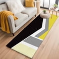 thumbnail image 1 of Black Yellow Lines Washable Runner Rugs 2'x6', Geometric Abstract Black Yellow Grey Texture Low Pile Throw Entryway Rug Non-Slip Sturdy Edge Binding Carpet for Indoor Bedside Entrance Bedside, 1 of 9