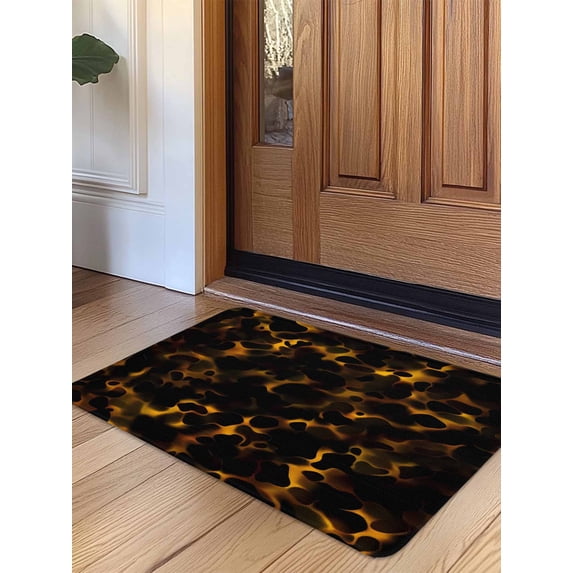 Black Yellow Orange Door Mat&nbsp;Indoor Outdoor Entrance, Non Slip Small Rug for Kitchen Bathroom Entryway Rug, Minimalist Abstract Art Washable Doormat Floor Mat for Office Home Decor 18x30 Inch