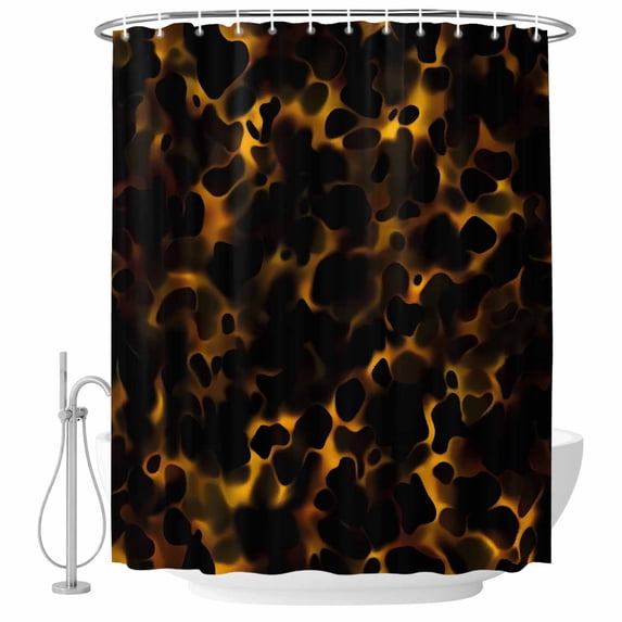 Black Yellow Orange Shower Curtain Set - Extra Long 72" x 96" Washable Bathtub Curtain with 12 Hooks, Minimalist Abstract Art Waterproof Fabric Stall Shower Curtains for Bathroom/Bathtub Décor