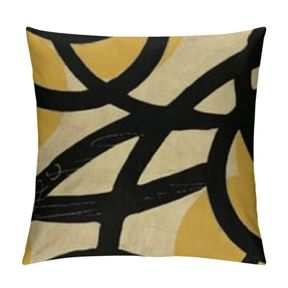 Black And Yellow Pillow CoversGeometric Abstract Modern Art Line Throw Pillow Cover Modern Minimalist Decorative Square Linen Cushion Case Boho Decor For Home Couch Sofa Outdoor