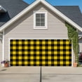 thumbnail image 1 of Black Yellow Plaid Garage Door Cover Banner 7 x 16 FT, Retro Country Buffalo Check Gingham Garage Door Curtains Backdrop with Grommets for Indoor Outdoor Wall Party Porch Yard Decorations Background, 1 of 9