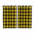 thumbnail image 1 of Black Yellow Plaid Kitchen Curtains 72 Inch Length, Retro Country Buffalo Check Gingham Grommet Top Bedroom Living Room Curtains, Light Filtering Cafe Curtain Drapes 2 Panels Set 104''x72'', 1 of 9