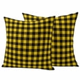 thumbnail image 1 of Black Yellow Plaid Outdoor Waterproof Pillow Covers, Retro Country Buffalo Check Gingham Decorative Square Throw Pillowcase Sofa Cushion Sham for Patio/Couch/Chair, 20"x20" 2 Pack, 1 of 8
