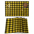 thumbnail image 1 of Black Yellow Plaid Placemats Set of 4, Retro Country Buffalo Check Gingham Placemats for Dining Table, Place Mats for Kitchen Tabletop, Waterproof Wipeable Dining Table Mats Set, 1 of 9