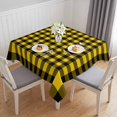 thumbnail image 1 of Black Yellow Plaid Table Cloth Waterproof Tablecloths, Retro Country Buffalo Check Gingham Tablecloth Dining Table Cover for Kitchen Party Tabletop Outdoor, Square Tablecloth 54x54 Inch, 1 of 9