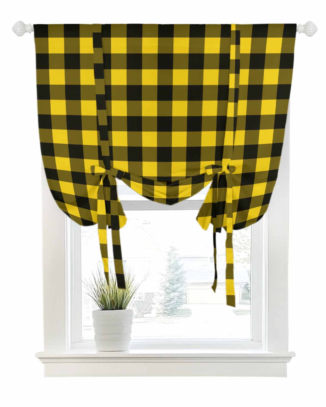 Cravate Cam James à Motifs écossais (Plaid) Bleu Et Jaune - Neuf Sans étiquettes