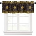 thumbnail image 1 of Black Yellow Snowflake Christmas Curtains Valances, Xmas Botanical Rod Pocket Valance Tier Curtains, Winter Snowflake Window Treatment Drapes for Kitchen Living Room Bedroom Windows 54"x18", 1 of 7