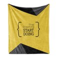 thumbnail image 1 of Black and Yellow Soft Flannel Fleece Throw Blanket, Geometric Design with a and Wise Saying in Brackets, Cozy Plush for Indoor and Outdoor Use, 60" x 80", Black and Yellow, by Ambesonne, 1 of 6