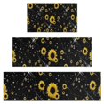 thumbnail image 1 of Black Yellow Star Sunflower Pattern Kitchen Rugs Sets Of 3,Kitchen Runner Rugs Non Skid Washable,Decorative Kitchen Floor Mats for Kitchen,Sink,Laundry,17"x30"+ 17"x47" + 17"x59", 1 of 6