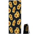 thumbnail image 1 of Black Yellow Sunflower Pattern Hot Yoga Mat Towel Non Slip for Hot Yoga - Quick-Drying Yoga Mat Cover with 4 Corner Pockets with Travel Bag - Hot Yoga Towel Non Slip 70"x26", 1 of 6